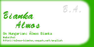 bianka almos business card